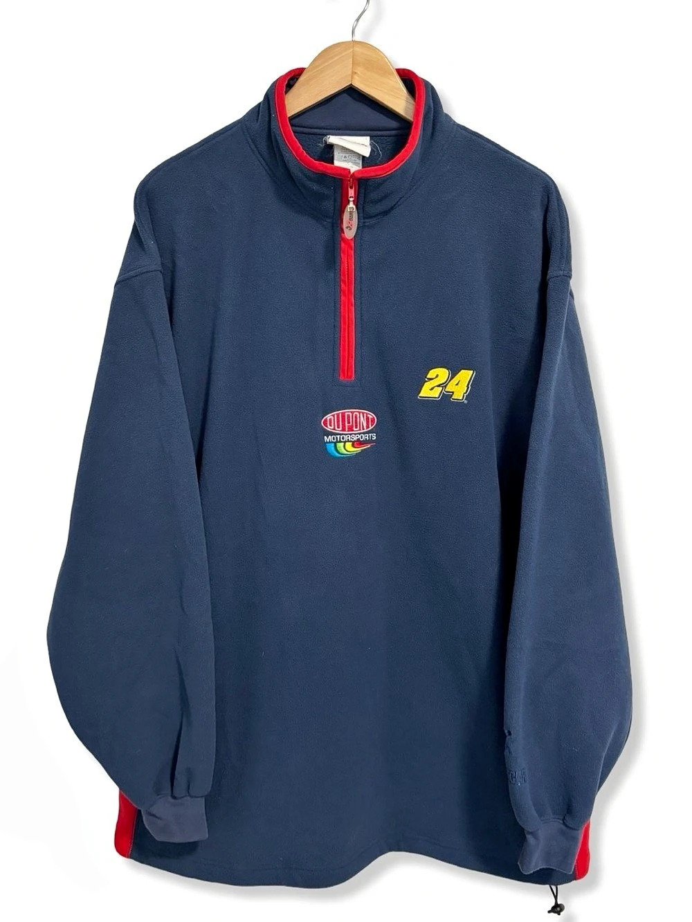 NASCAR Jeff Gordon Men's Blue & Red Quarter-Zip Fleece Pullover